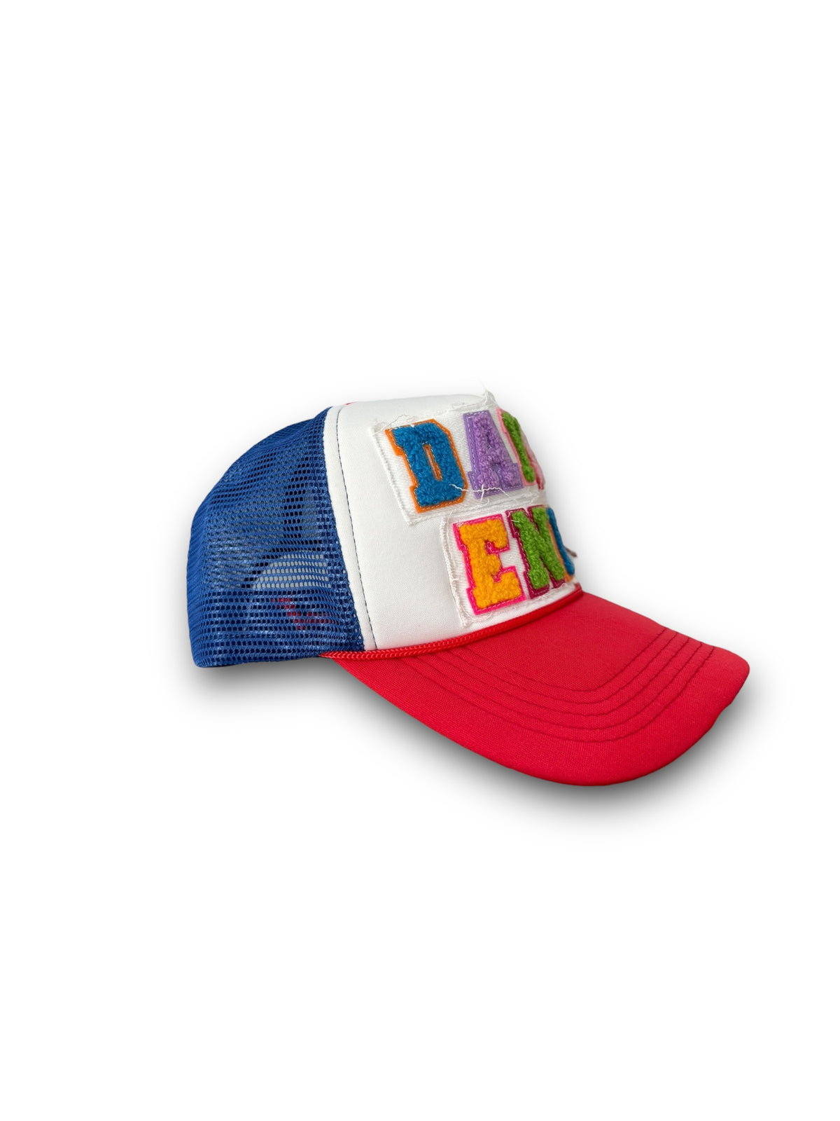 Blue/ Red Alphabet Trucker