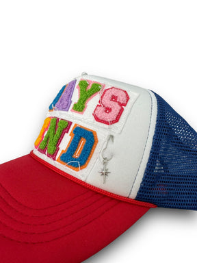 Blue/ Red Alphabet Trucker