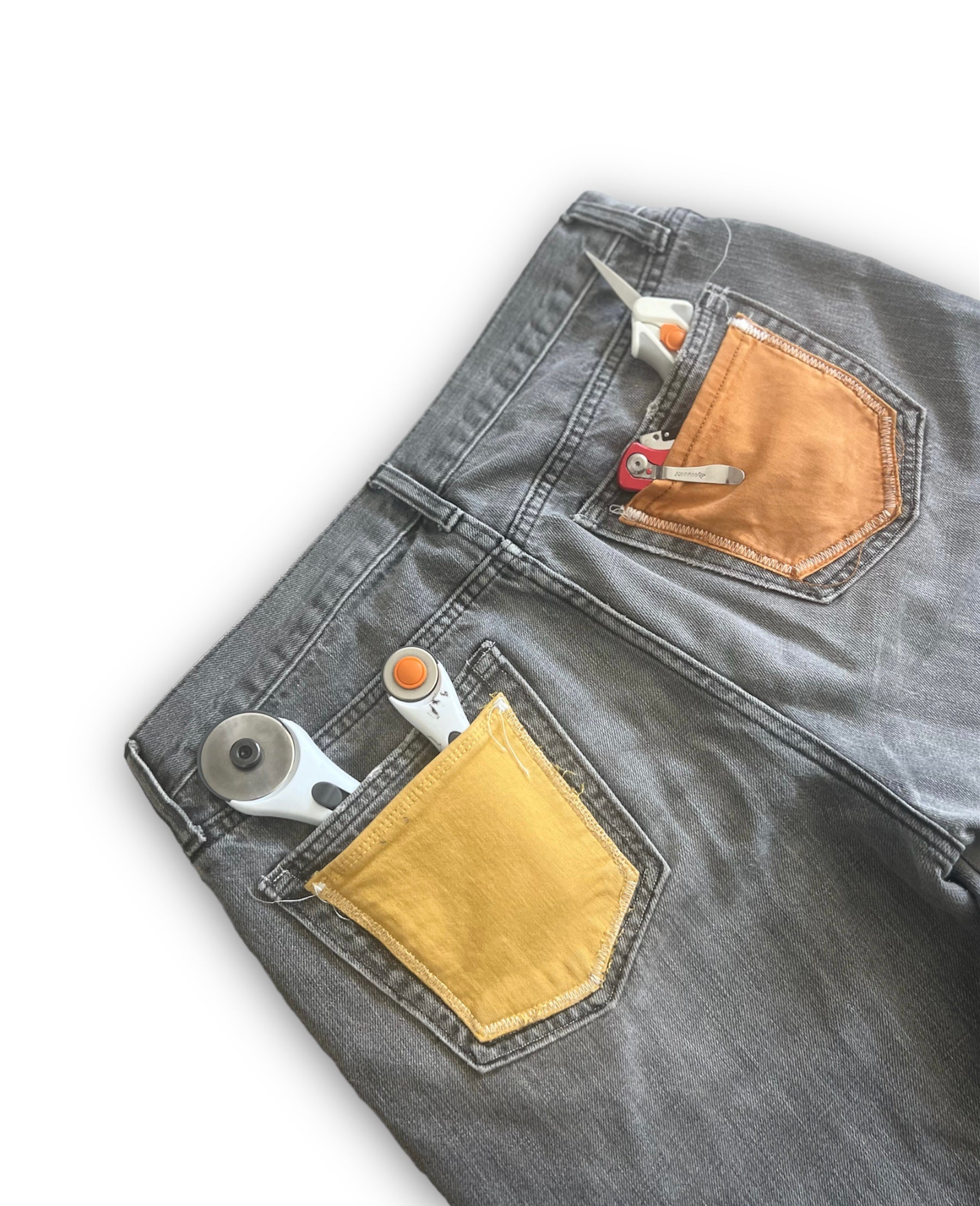 Sunburst Patchwork Flared Denims